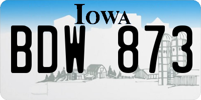 IA license plate BDW873