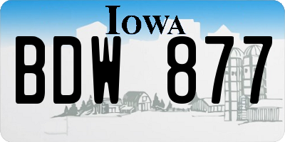 IA license plate BDW877