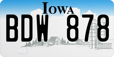 IA license plate BDW878