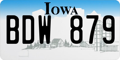 IA license plate BDW879