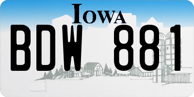 IA license plate BDW881