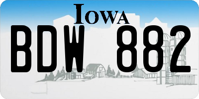 IA license plate BDW882