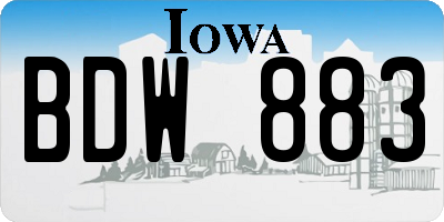 IA license plate BDW883