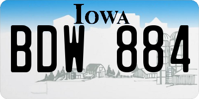 IA license plate BDW884
