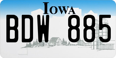IA license plate BDW885
