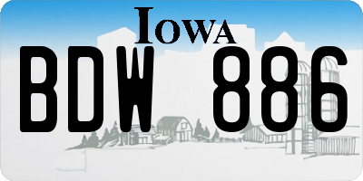 IA license plate BDW886