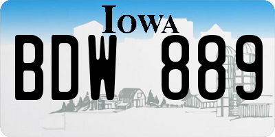 IA license plate BDW889