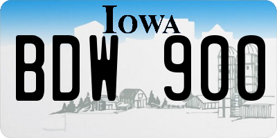 IA license plate BDW900