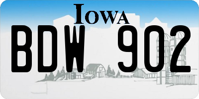 IA license plate BDW902