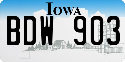 IA license plate BDW903
