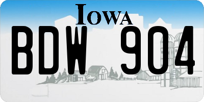 IA license plate BDW904