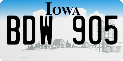 IA license plate BDW905