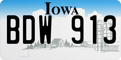 IA license plate BDW913