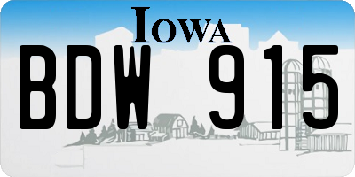 IA license plate BDW915