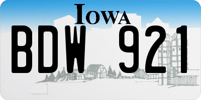 IA license plate BDW921