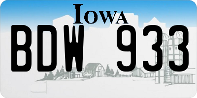 IA license plate BDW933