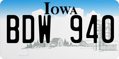 IA license plate BDW940