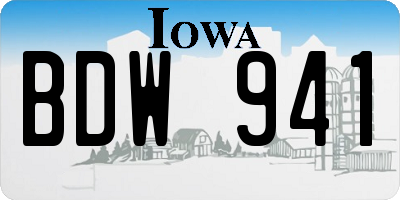IA license plate BDW941