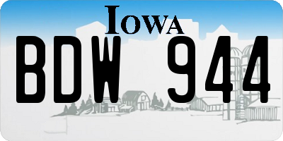 IA license plate BDW944