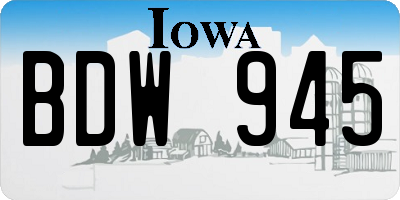 IA license plate BDW945