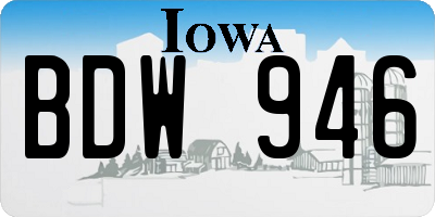 IA license plate BDW946