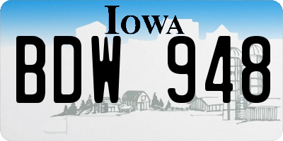 IA license plate BDW948