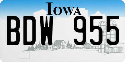 IA license plate BDW955