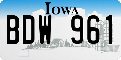 IA license plate BDW961