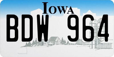 IA license plate BDW964