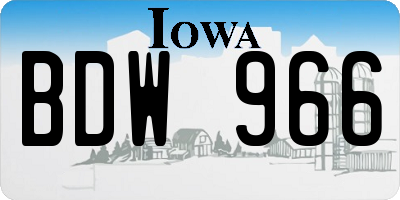 IA license plate BDW966