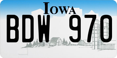 IA license plate BDW970