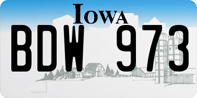 IA license plate BDW973