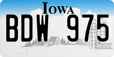 IA license plate BDW975