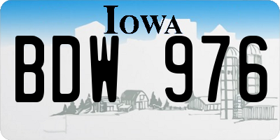 IA license plate BDW976