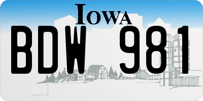 IA license plate BDW981