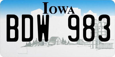 IA license plate BDW983