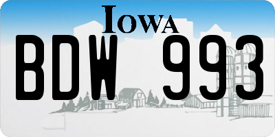 IA license plate BDW993