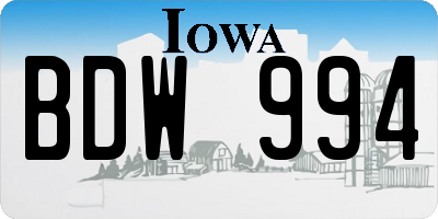 IA license plate BDW994