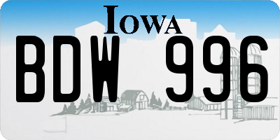 IA license plate BDW996