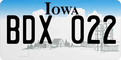 IA license plate BDX022