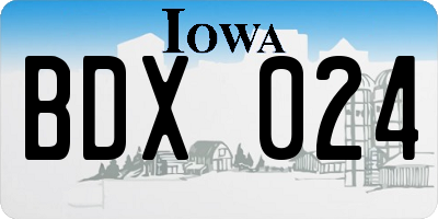IA license plate BDX024