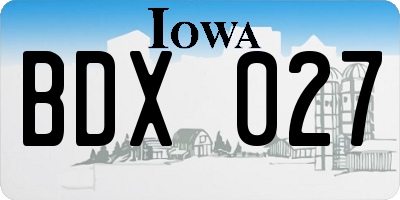 IA license plate BDX027