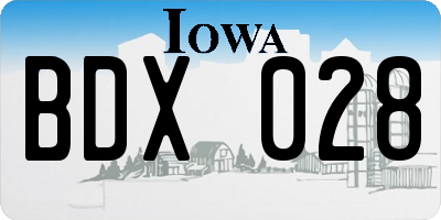 IA license plate BDX028