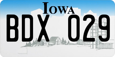 IA license plate BDX029