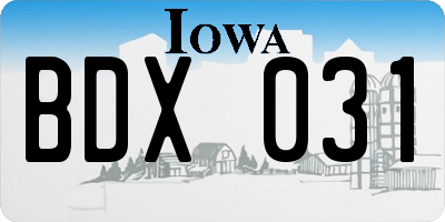 IA license plate BDX031