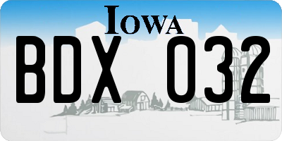 IA license plate BDX032