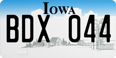 IA license plate BDX044