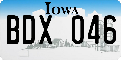 IA license plate BDX046