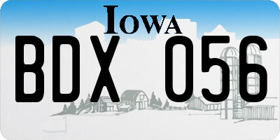 IA license plate BDX056