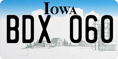 IA license plate BDX060